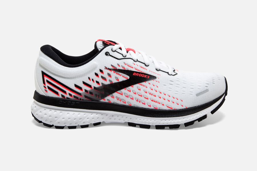 Ghost 13 Road Brooks Running Shoes NZ Womens - White/Pink/Black - LMXEVP-815